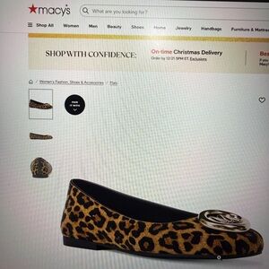 Michael Kors Animal Print Loafers with Gold Accent
